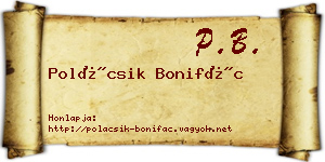 Polácsik Bonifác névjegykártya